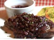 Rumsteak sauce echalote rouge