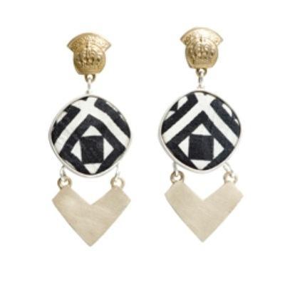 ROCOCO earrings African Black & White