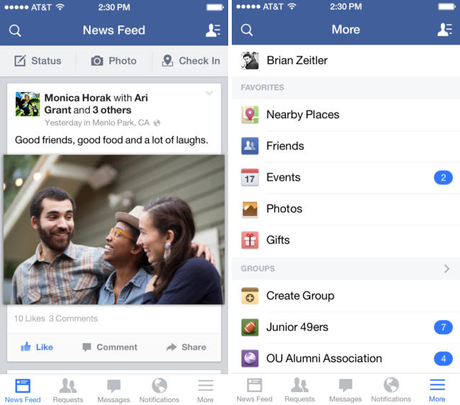 facebook ios 7