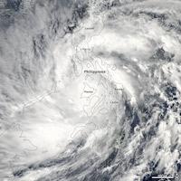 Philippines : image satellite du typhon Haiyan