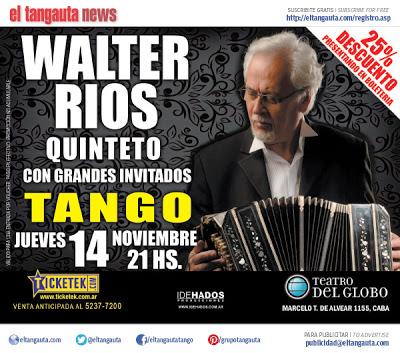 Walter Ríos Quinteto au Teatro del Globo [à l'affiche]