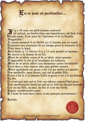 Un petite lettre à mon père.