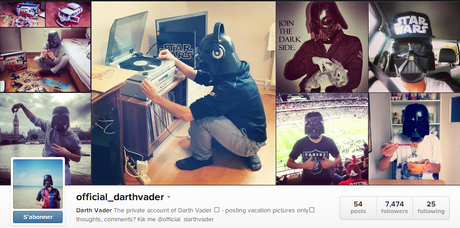Le compte instagram officiel de Darth Vader?