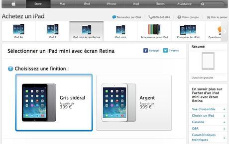 L'iPad mini Retina disponible à la vente en France