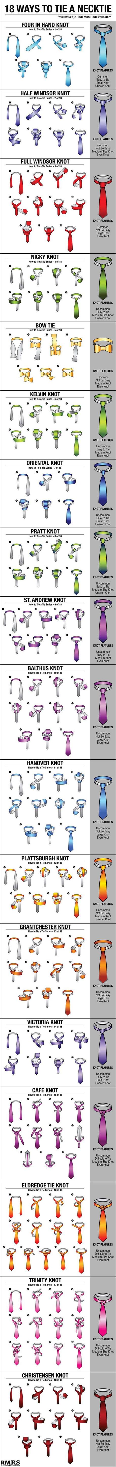 18 façons de faire un noeud de cravate