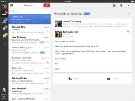  Gmail pour iPad offre une nouvelle barre de navigation et un mode plein écran