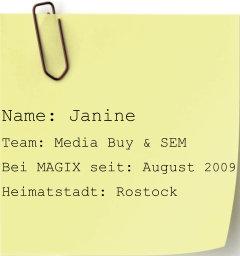 Janine Notiz DE Inside the MAGIX : Janine
