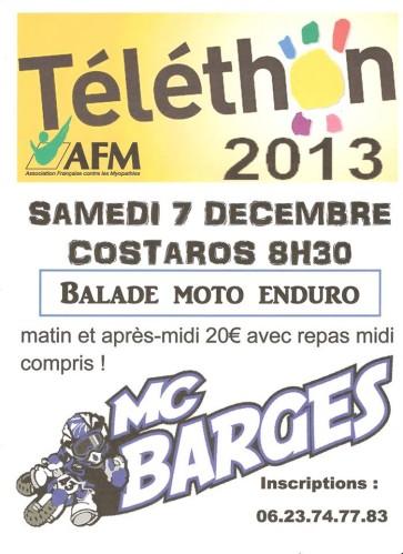balade téléthon MC Barges 2013