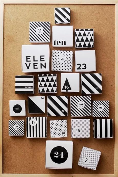 A black, white and geometric advent calendar.
