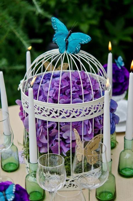 Decoration de fete theme papillon violette/bleu | À Voir