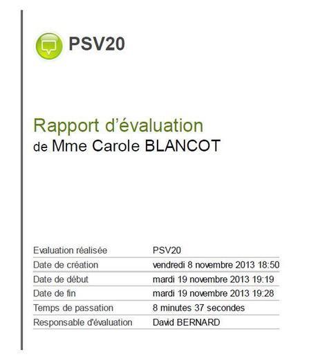 PSV20 - Rapport de Carole Blancot