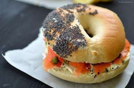 Bagels au saumon, aneth et  capres