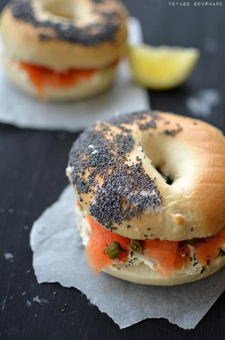 Bagels au saumon, aneth et  capres