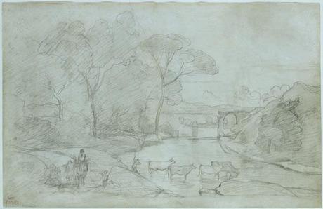 1827-Corot-Pont de Narni croquis vaches
