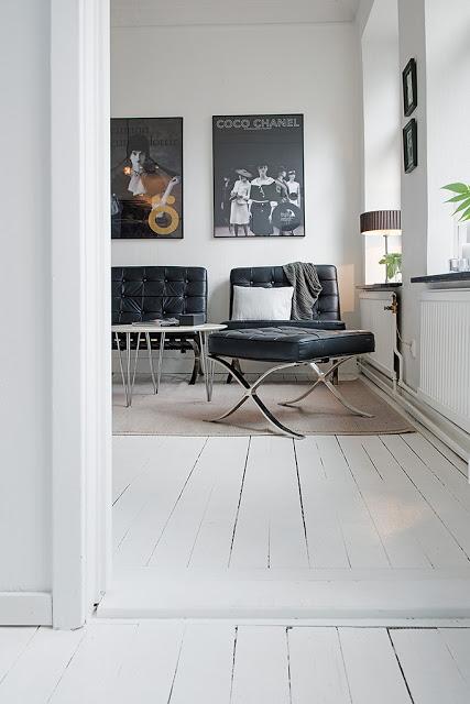 Du mobilier vintage… du noir du blanc, une décoration tout en douceur…