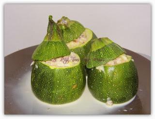 Courgettes rondes farcies au hareng fumé Courgettes rondes farcies au hareng fumé