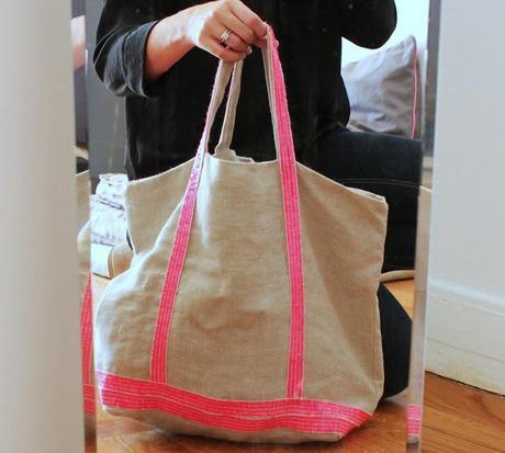 LE sac de la rentrée: un cabas pailleté lin et fluo LE sac de la rentrée: un cabas pailleté lin et fluo