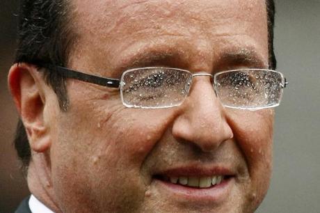 Francois Hollande, trempé