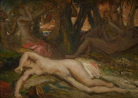 Esquisses peintes de l’époque romantique au musée de la vie romantique Esquisse Chasseriaux Bacchantes et satyres