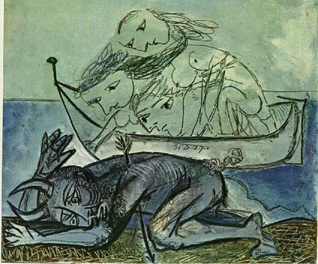 Picasso Minotaure blessé. 31-December 1937. 46 x 55 cm. Oil 
