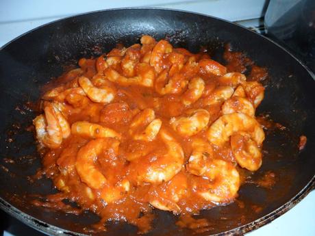 Crevettes arrabiatta