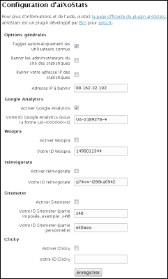 Aixostats Admin interface