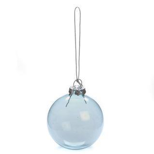 Boule de Noël bleue transparente à suspendre