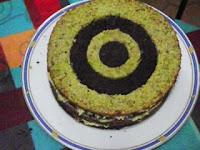 Gâteau damier chocolat pistache