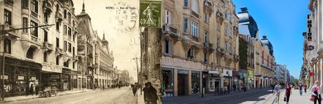 La rue de Vesle et les magasins modernes pendant la reconstruction de Reims