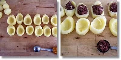 Petits bouchons de pomme de terre au boudin & pomme