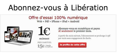 Libération propose un abonnement multi supports, à un prix attractif. Capture d’écran de Libération.fr