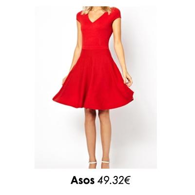 galerie robe rouge patineuse Asos