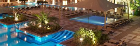 Grand Hyatt Doha Pool View Night