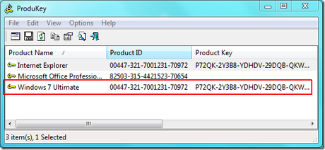 ProduKey Retrouver les clés dactivation de vos logiciels Windows