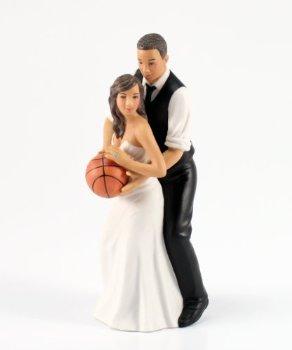 Weddingstar Basketball Dream Team Bride and Groom Couple Figurine for Cakes, Ethnic