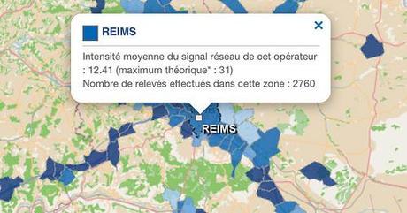 Carte interactive de la couverture du réseau mobile...