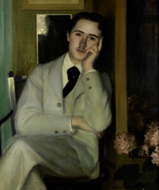 Jacques-Émile BLANCHE (1861  - 1942) Portrait d'André Gide âgé de 21 ans,  ca.1890 huile sur toile 107x 73 cm