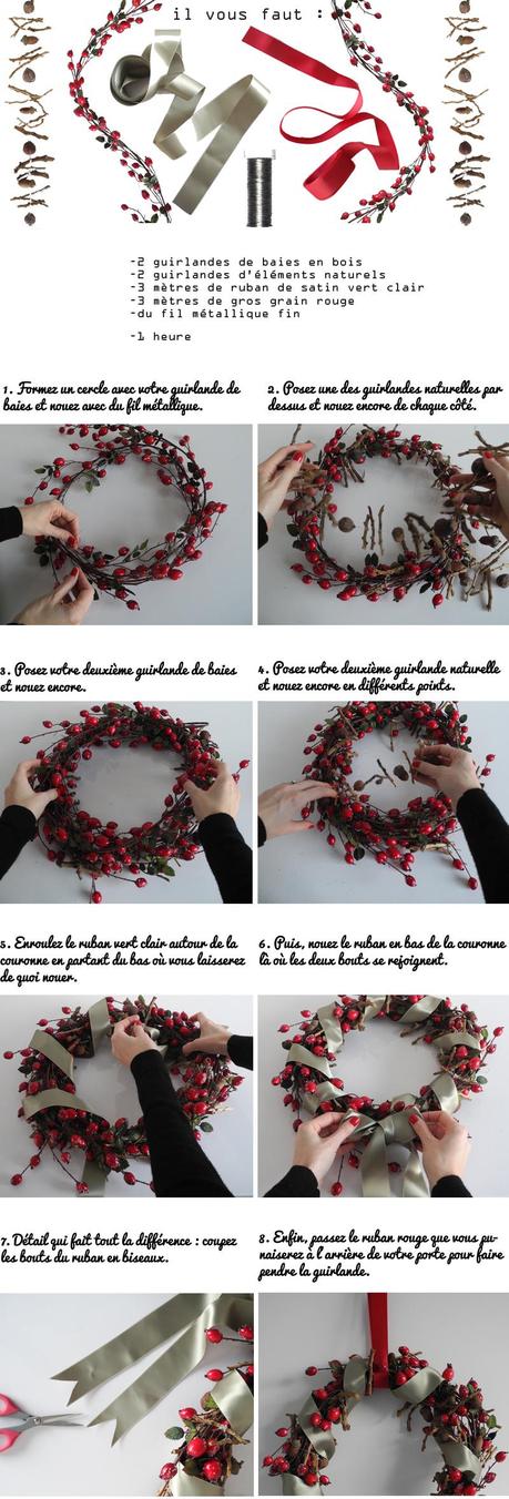 DIY déco de Noël : faire une couronne de Noël pour  décorer sa porte