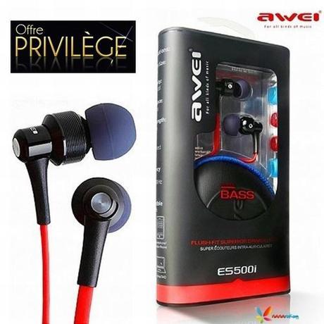 Offre privilège : -50% sur les écouteurs intra auriculaires Awei ES500i Offre privilège : -50% sur les écouteurs intra auriculaires Awei ES500i