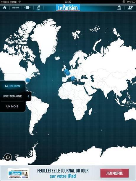L'outil Map monde est développé sur iPad par Le Parisien.