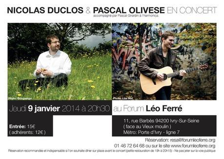 Flyer Concert Nicolas Duclos - Pascal Olivese
