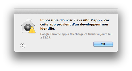 Impossible ouvrir app developpeur non identifie
