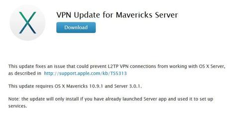 mise a jour VPN mavericks server