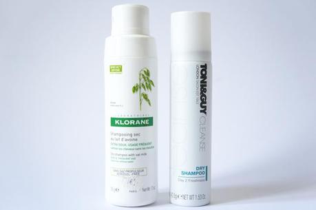 Routine cheveux longs Shampoings secs Klorane lait d'avoine poudre - Toni and guy Cleanse dry shampoo test avis