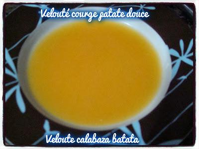 Velouté courge-patate douce (IG Bas) - Veloute calabaza-batata (IG Bajo)
