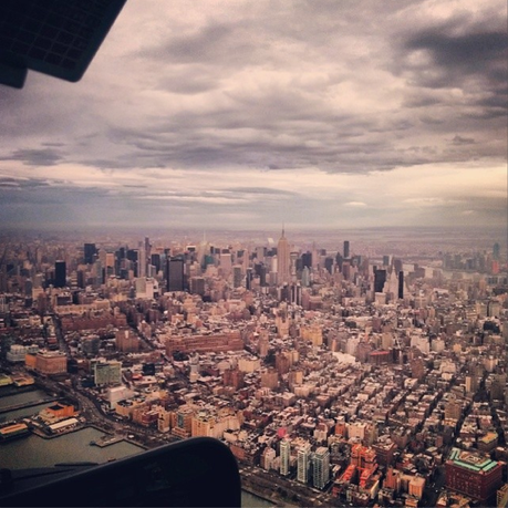 New York vue du ciel, photo prise d'un hélicoptère