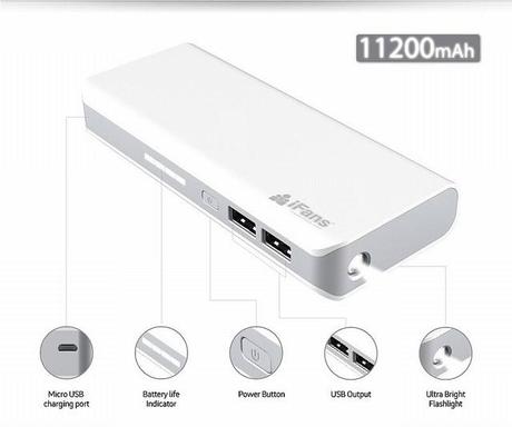 Offre privilège : -50% sur la batterie de secours double USB iFANS 11 200 mAh