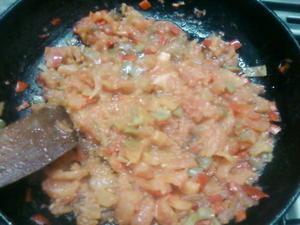 Ratatouille, pâtes et friture de rougets