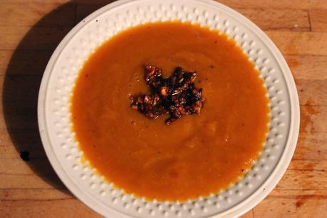 Soupe de potiron croustillante