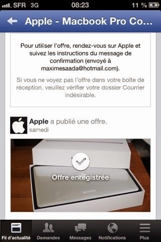 Apple victime d'un fake sur Facebook